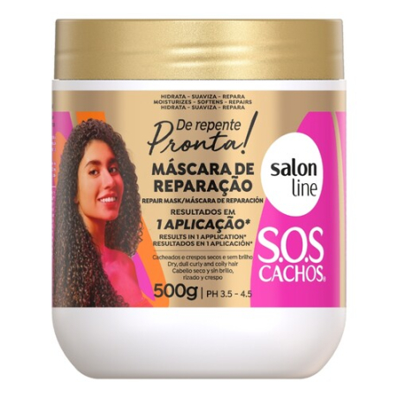 Produse pentru par - Masca de par Salon Line, SOS Cachos De Repente Pronta, 500g, pentru par cret, anti-uscaciune, hidratare