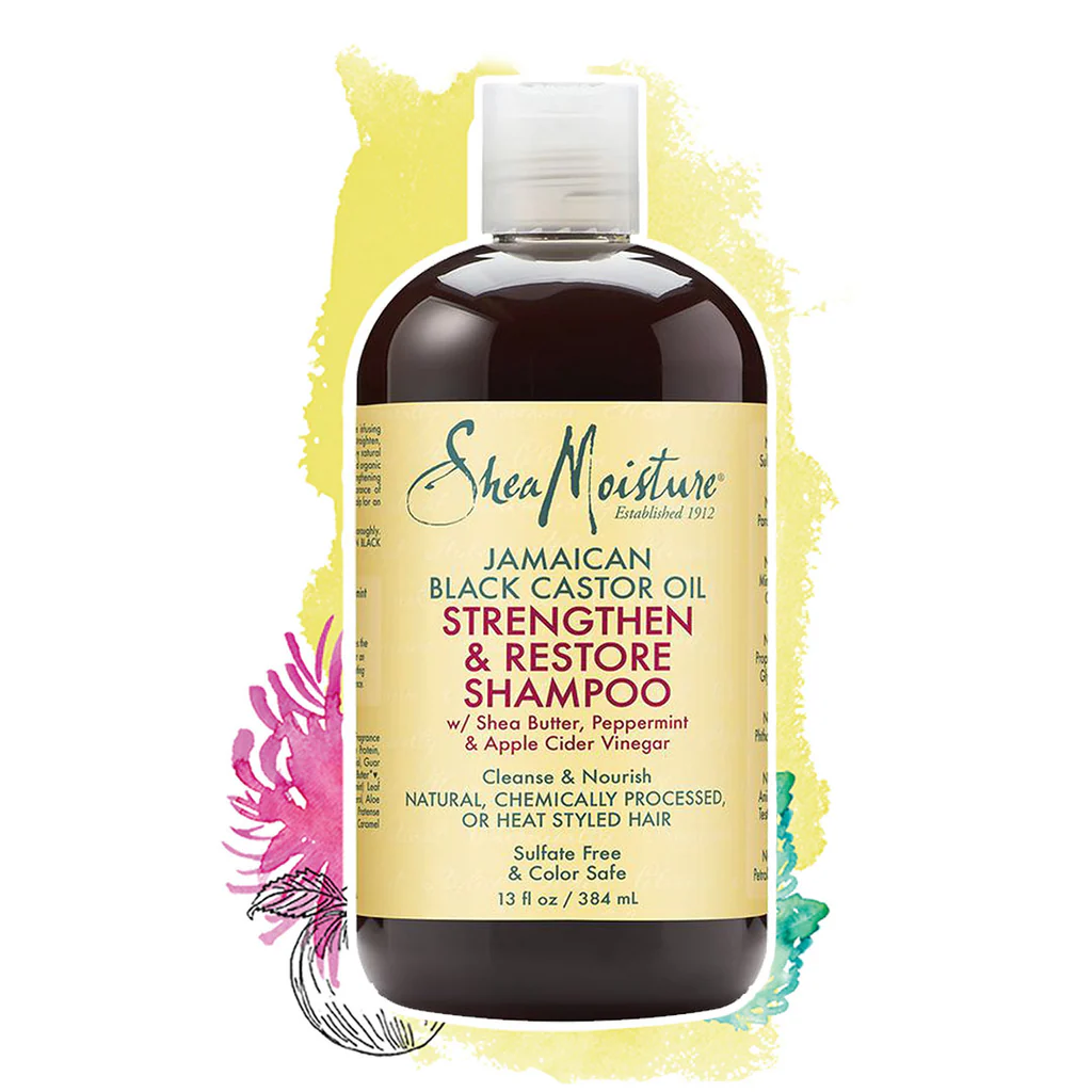 Sampoane - Sampon fortifiant cu ulei negru de ricin, Shea Moisture, 384ml