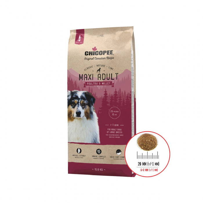 Chicopee Classic Nature Line Maxi Adult Pasare si Mei, Hrana Uscata Caini Adulti,15 kg [2]