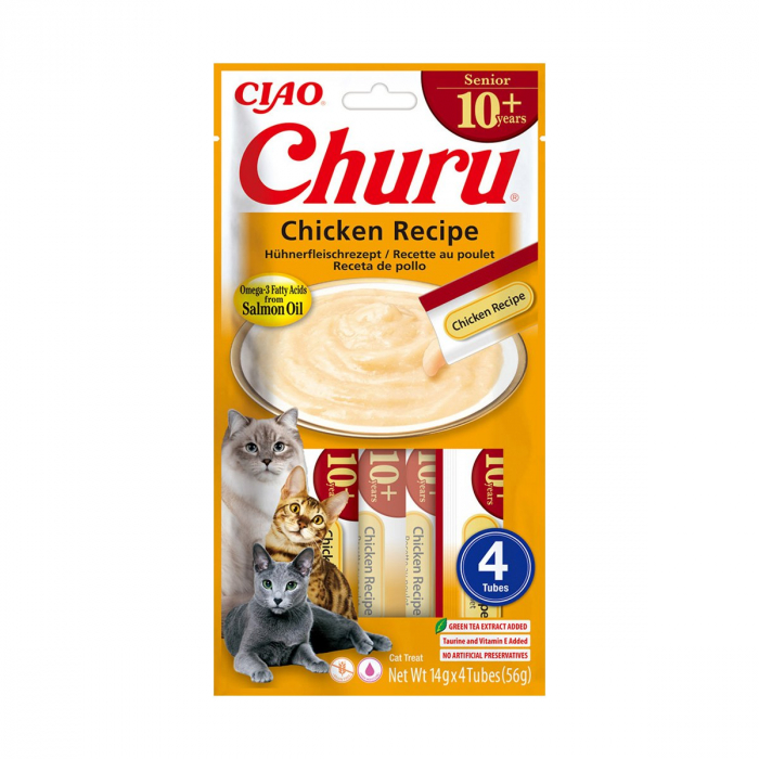 Churu, Recompensa Cremoasa cu Pui, Pisici Senior, 4 x14 g (EU695) [1]