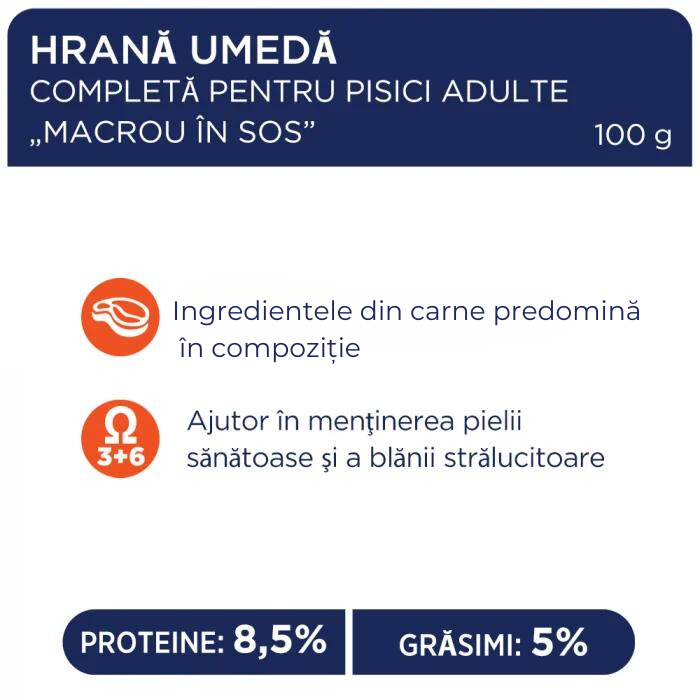 CLUB 4 PAWS Adult Cat Hrană Umedă cu Macrou 100g [2]