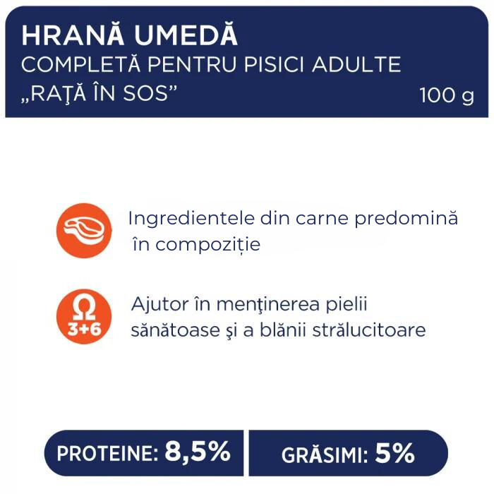 CLUB 4 PAWS Adult Cat Hrană Umedă cu Rață 85g [2]