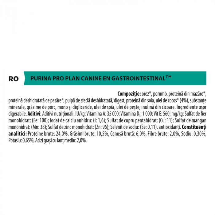 PURINA Pro Plan Veterinary Diets EN Gastrointestinal, Hrana Uscata Caini Adulti, 12 kg - PURINA PRO PLAN VETERINARY DIETS [3]
