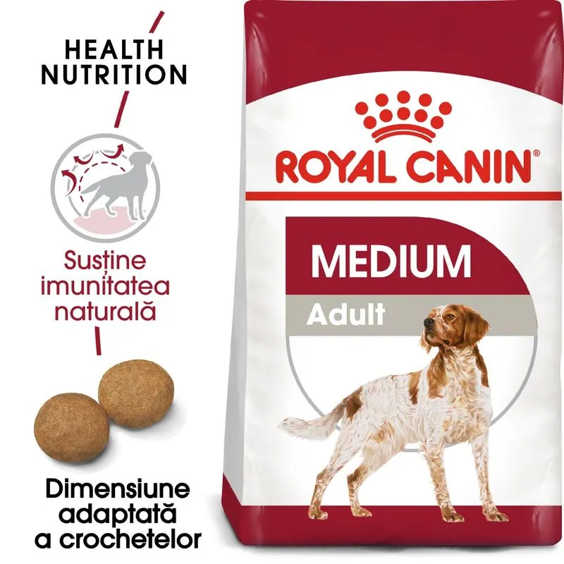 Royal Canin Medium Adult Dog, Hrana Uscata Caini Adulti Talie Medie, 15+3 Kg GRATIS [2]