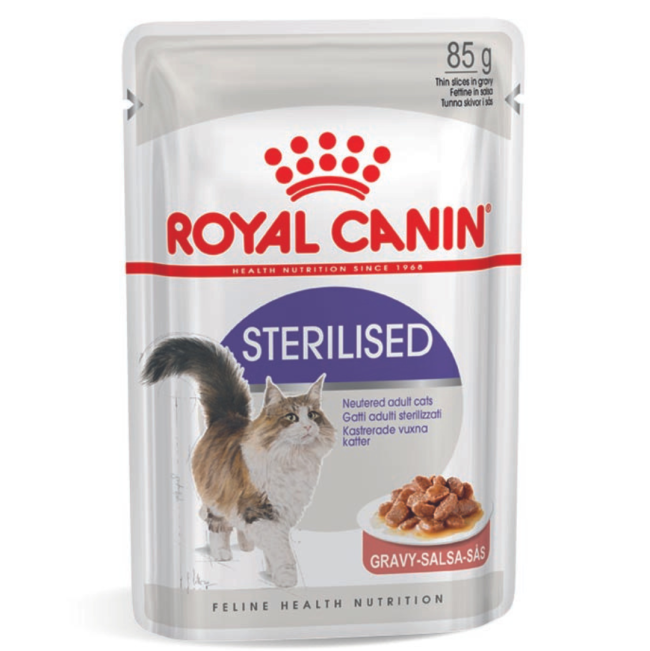 Royal Canin Sterilised Adult Cat, Hrana Umeda Pisici Adulte Sterilizate (in sos), 12 x 85 g [2]
