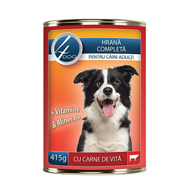 CÂINI - 4DOG Conserva Vita, Hrana Umeda Caini Adulti, 415 g