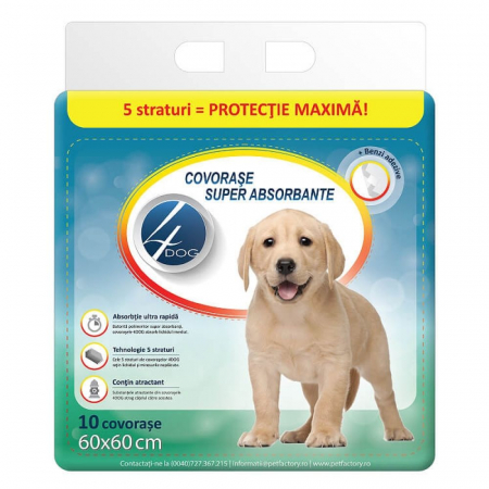 PROMOȚII - 4DOG Covorase Absorbante 60x60 cm, 10 buc/bax