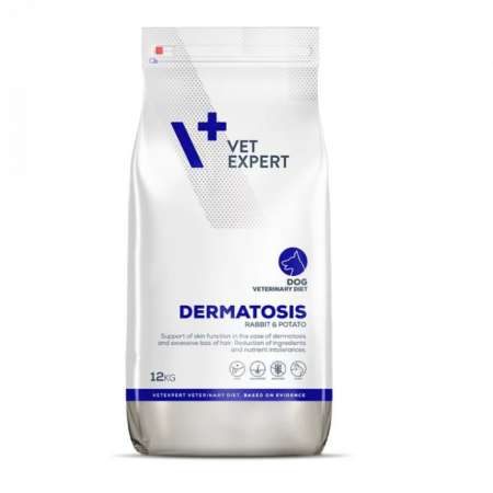 Hrană dietetică uscată câini - 4T Dermatosis Dog Iepure si Cartof, Hrana Uscata Caini Adulti, 12 kg