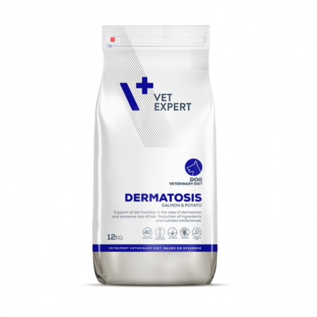 Hrană dietetică uscată câini - 4T Dermatosis Dog Somon si Cartof, Hrana Uscata Caini Adulti, 12 kg