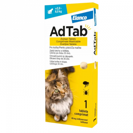 PROMOȚII - AdTab Cat 48 mg (2 - 8 kg), Antiparazitar Extern Pisici