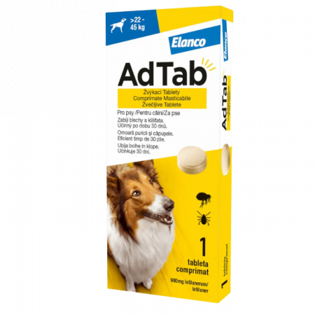 PROMOȚII - AdTab Dog 900 mg (22 - 45 kg), Antiparazitar Extern Caini