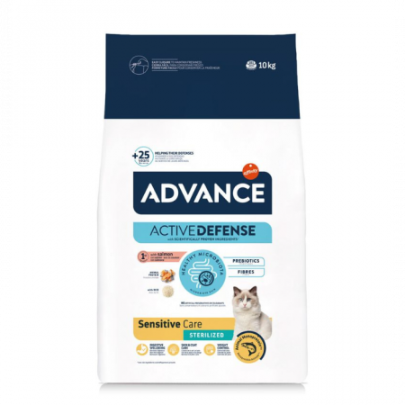 Hrană uscată pisici - ADVANCE Adult Cat Sensitive Care Sterilized Somon, Hrana Uscata Pisici Adulte, 10 Kg