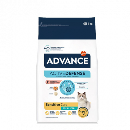 Hrană uscată pisici - ADVANCE Adult Cat Sensitive Care Sterilized Somon, Hrana Uscata Pisici Adulte, 3kg