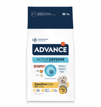 Hrană uscată câini - ADVANCE Adult Dog Sensitive Mini, Hrana Uscata Caini Adulti Talie Mica, Somon, 7 kg