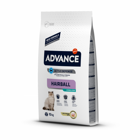 Hrană uscată pisici - ADVANCE Adult Cat Hairball Sterilized, Hrana Uscata Pisici Adulte, Curcan, 10 Kg