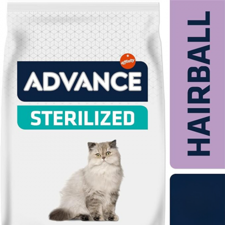 ADVANCE Adult Cat Hairball Sterilized, Hrana Uscata Pisici Adulte, Curcan, 10 Kg [1]