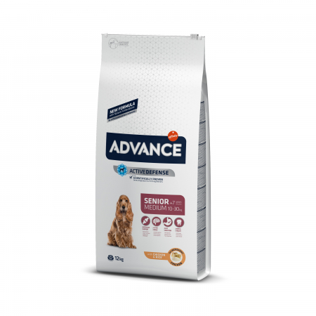 Hrană uscată câini - ADVANCE Dog Senior Medium, Hrana Uscata Caini Seniori Talie Medie +8 Ani, 12 kg