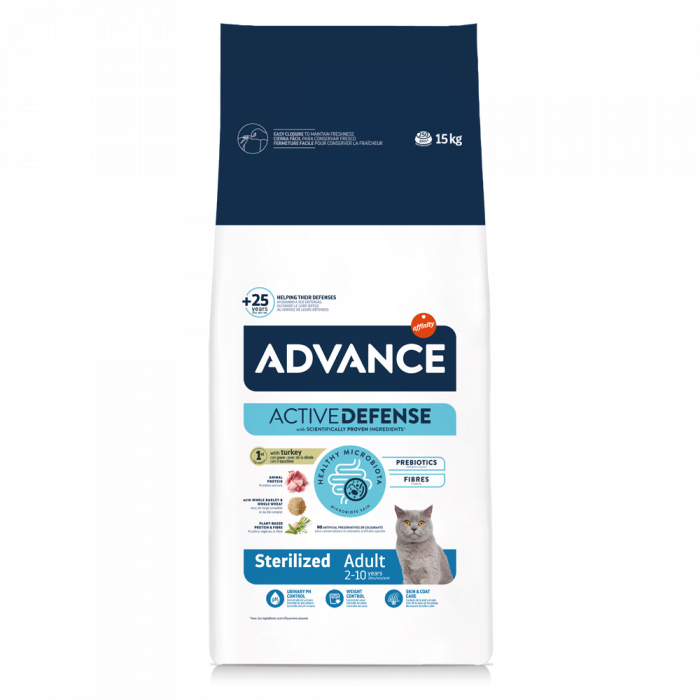 ADVANCE Sterilized Adult Cat Curcan, Hrana Uscata Pisici Adulte Sterilizate, 15kg [1]