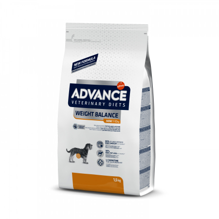 Hrană dietetică uscată câini - ADVANCE Adult Dog Weight Balance Mini, Hrana Uscata Caini Adulti Talie Mica (controlul greutatii) 1.5 kg