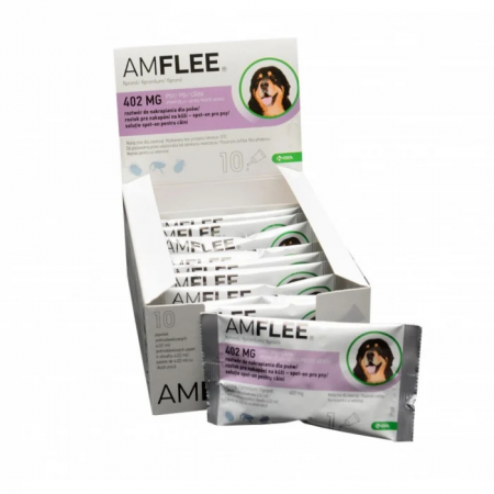Antiparazitare Interne si Externe - AMFLEE 402 mg, Soluţie Antiparazitara Spot-on pentru Câini 40-60 kg - 1 pipeta