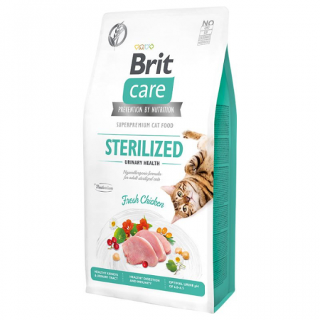 PISICI - Brit Care Sterilized Urinary Health Grain-Free, Hrana Uscata Pisici Adulte Sterilizate, 7 kg