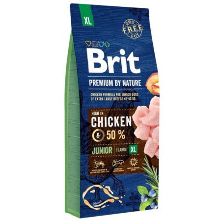 Hrană uscată câini - Brit Premium By Nature Junior XL, Hrana Uscata Caini Junior Talie Foarte Mare, 15 kg