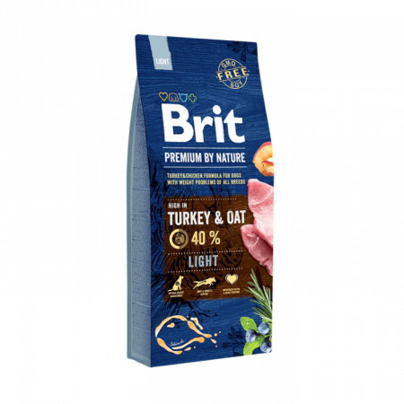 Hrană uscată câini - Brit Premium By Nature Light All Breeds, Hrana Uscata Caini Adulti Toate Rasele, 15 kg