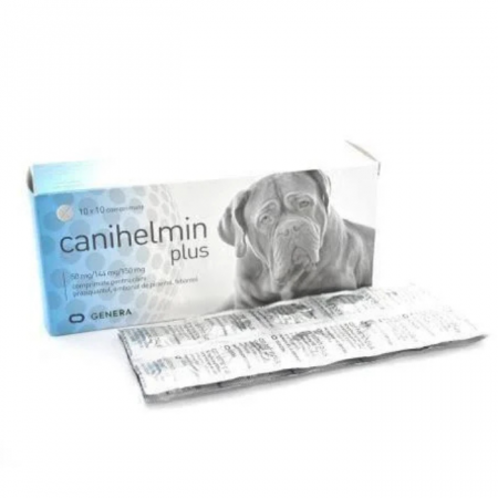 Antiparazitare Interne si Externe - Canihelmin Plus, Antiparazitar Intern Caini, 10 tablete