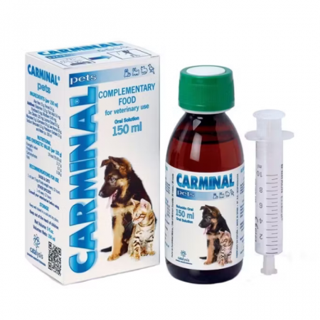 Afecțiuni Digestive - CARMINAL Pets, Supliment pentru Tratarea Tulburarilor Sistemului Digestiv si Restabilirea Mucoasei Gastrointestinale, Caini si Pisici, 150 ml
