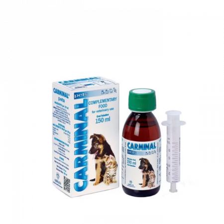 Suplimente nutritive, Vitamine - CARMINAL Pets, Supliment pentru Tratarea Tulburarilor Sistemului Digestiv si Restabilirea Mucoasei Gastrointestinale, Caini si Pisici, 30 ml