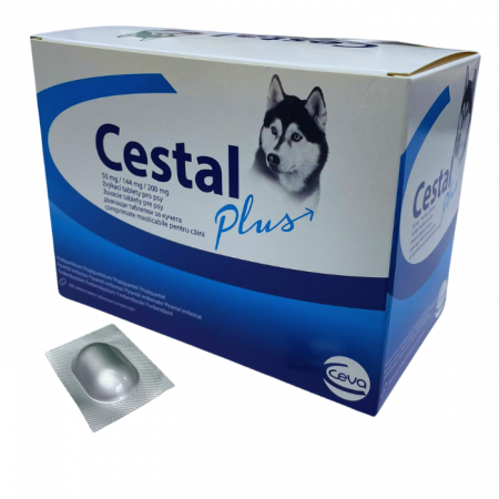 Antiparazitare Interne si Externe - Cestal Dog Plus Chew, Antiparazitar Intern Caini, 1 tabletă