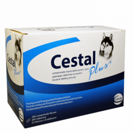 PROMOȚII - Cestal Dog Plus Chew, Antiparazitar Intern Caini, Cutie 200 tablete