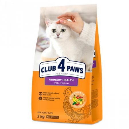 PISICI - CLUB 4 PAWS Adult Cat Urinary Health, Hrana Uscata Pisici Adulte Sistem Urinar, 2 kg