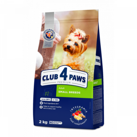 Hrană uscată câini - CLUB 4 PAWS Adult Small Breeds, Hrana Uscata Caini Adulti Talie Mica, Cu Pui, 2 kg