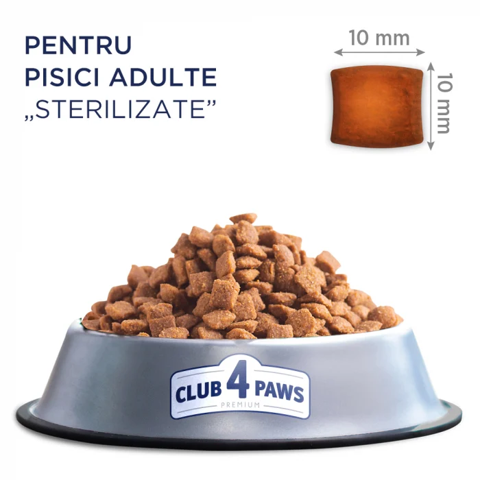 CLUB 4 PAWS Adult Cat Sterilised Somon, Hrana Uscata Pisici Adulte Sterilizate, 14 kg [1]