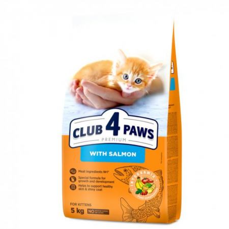 Hrană uscată pisici - CLUB 4 PAWS Kitten cu Somon,  Hrana Uscata Pisici Junior, 5 kg