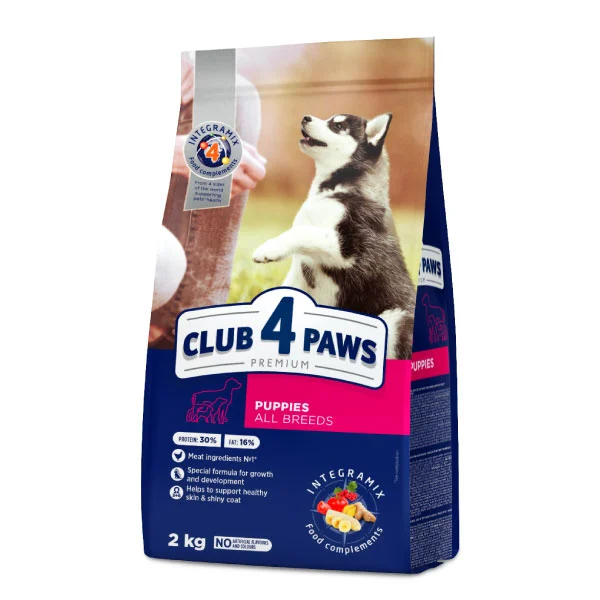 Hrană uscată câini - CLUB 4 PAWS Puppies All Breeds, Hrana Uscata Catei Junior, Cu Pui, 2 kg