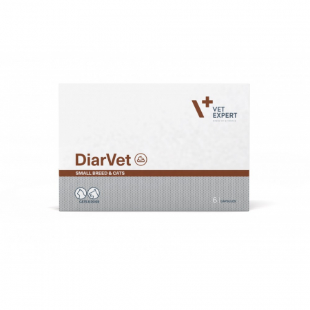 Afecțiuni Digestive - DiarVet Twist Off, Sprijin Rapid in Gestionarea Diareei la Caini de Talie Mica si Pisici, 6 Capsule