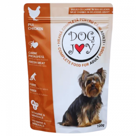 CÂINI - DOG JOY, Hrană Umedă Câini Adulți cu Pui, 24 x 100 g