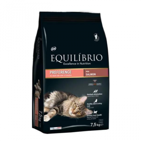 Hrană uscată pisici - Equilibrio Adult Cat Preference Somon 7.5 kg