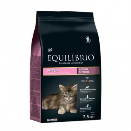 Hrană uscată pisici - Equilibrio Kitten - Hrană uscată pisoi juniori 7.5 kg