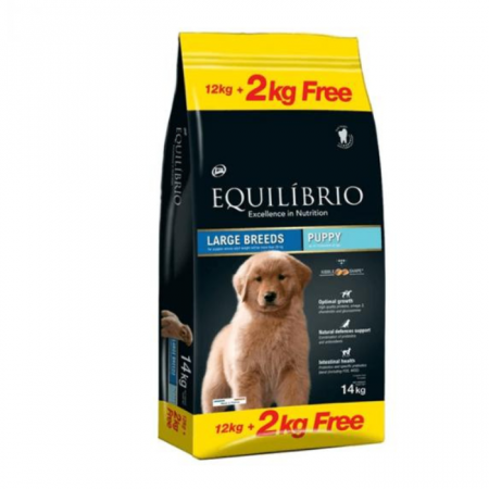 PROMOȚII - Equilibrio Puppy Large Breeds, Hrană Uscată Câini Junior Talie Mare, 12+2 kg GRATIS