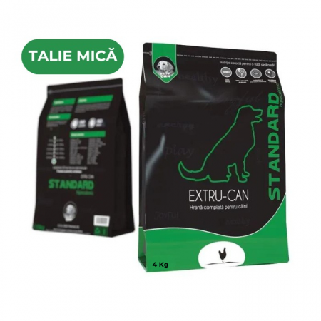 CÂINI - EXTRU-CAN Standard Hipocaloric / Hipoalergenic, Hrana Uscata Caini Adulti Talie Mica 4 kg