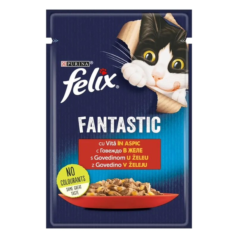 Hrană umedă pisici - Felix Fantastic Vita in Aspic, Hrana Umeda Pisici Adulte, 85 g