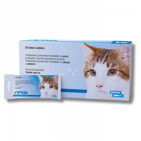 Antiparazitare Interne si Externe - Fiprin Cat Spot-On, Pipeta Antiparazitara Pisici, 25 bucati