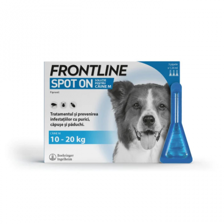Antiparazitare Interne si Externe - Frontline Spot On Caine 10-20 kg , Solutie Antiparazitara, 1 pipeta