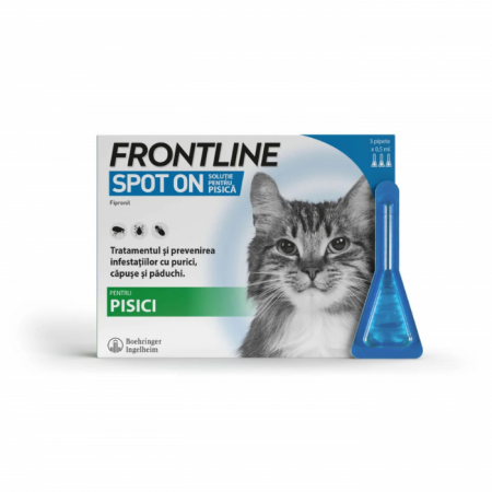 Antiparazitare Interne si Externe - Frontline Spot On Pisica , Solutie Antiparazitara, 1 pipeta
