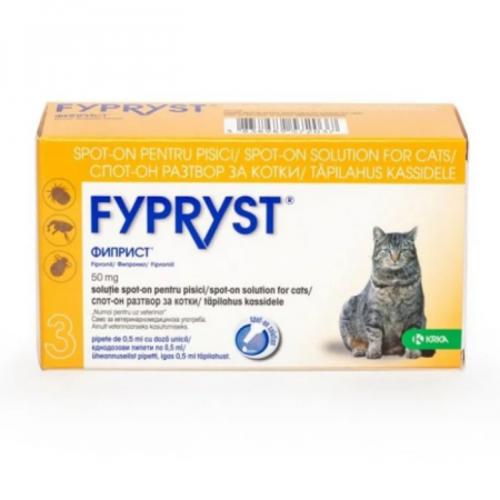 Antiparazitare Interne si Externe - Fypryst Cat Spot On 50 mg, 3 pipete
