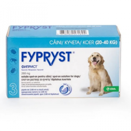 Antiparazitare Interne si Externe - Fypryst Dog L 268 mg (20 - 40 kg), 3 pipete