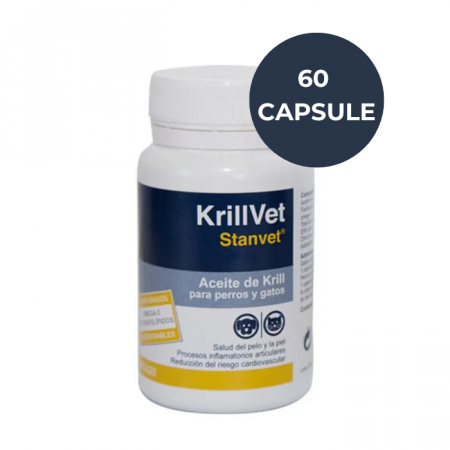 Dermatologice - KrillVet, Supliment Alimentar Piele si Blana, Caini si Pisici, 60 capsule